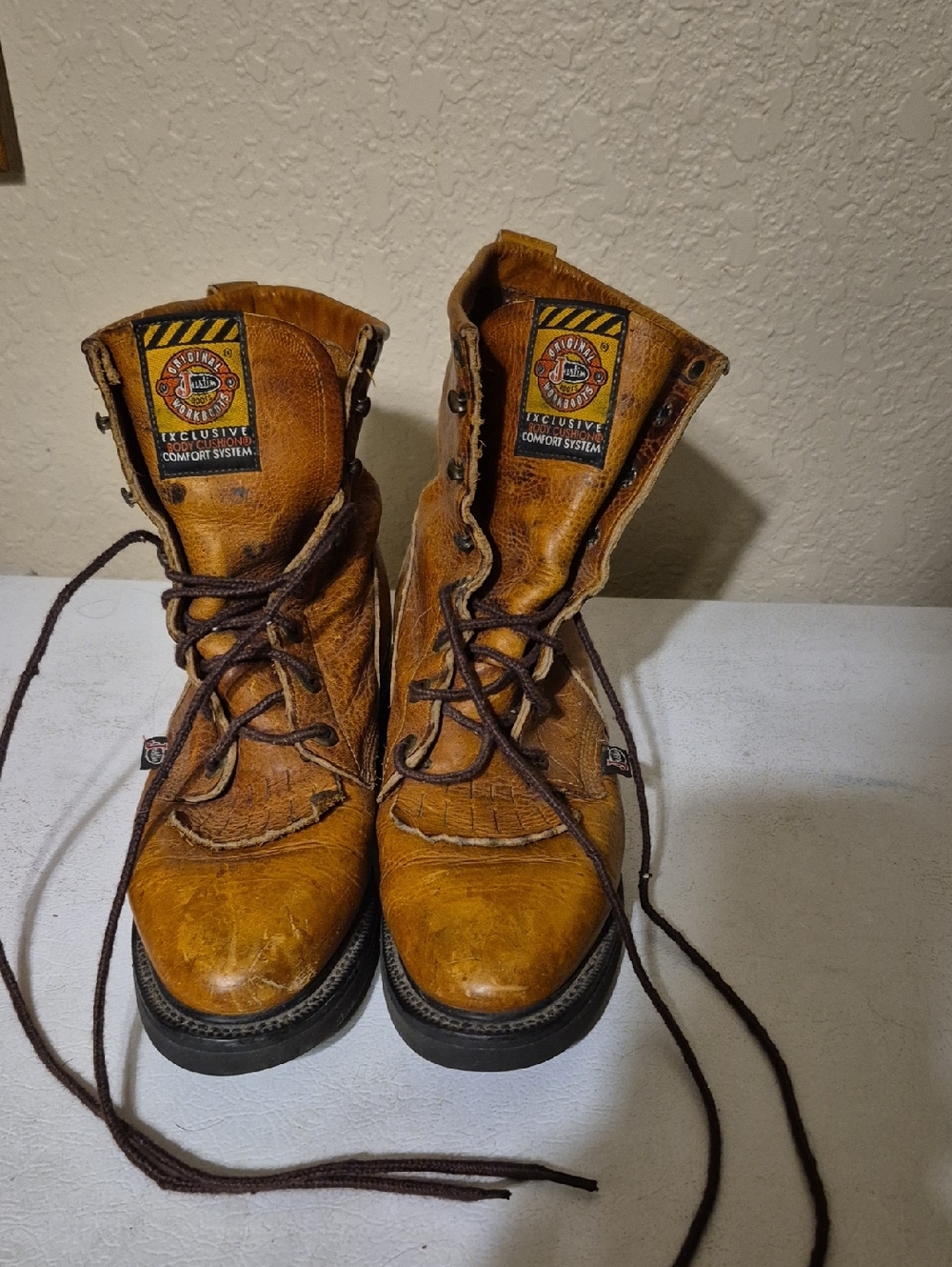 Justin Body Cushion Comfort System  Lace-Up Work Boots 8 1/2 B